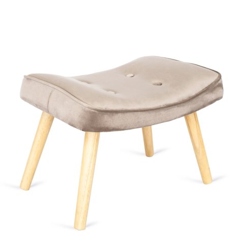 Fotel Wypoczynkowy LOZANO z Podnóżkiem Beżowy Welurowy