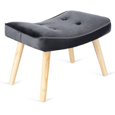 Fotel Wypoczynkowy LOZANO z Podnóżkiem Szary Welurowy