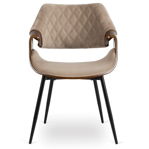 Krzesło DAKOTA Beżowe/Orzech Welurowe