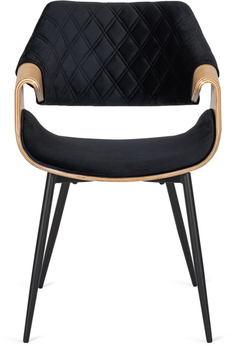 Krzesło DAKOTA Czarne/Dąb Złoty Welurowe