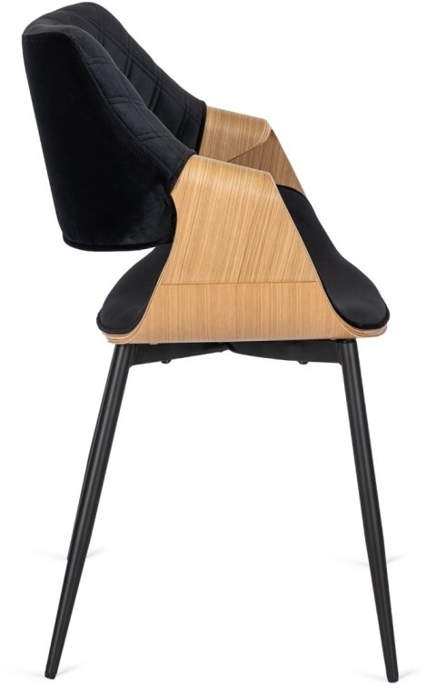 Krzesło DAKOTA Czarne/Dąb Złoty Welurowe