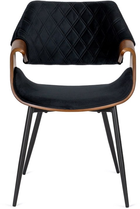 Krzesło DAKOTA Czarne/Orzech Welurowe