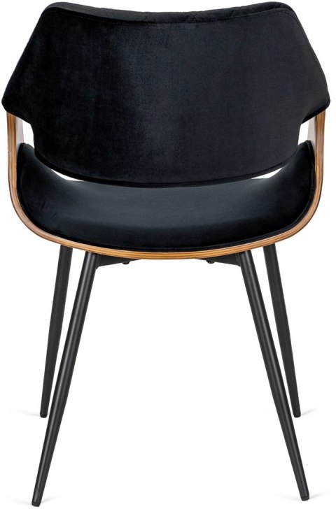 Krzesło DAKOTA Czarne/Orzech Welurowe