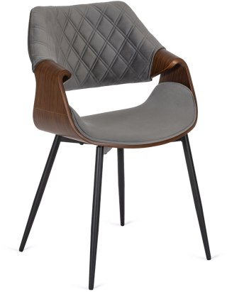 Krzesło DAKOTA Szare/Orzech Welurowe