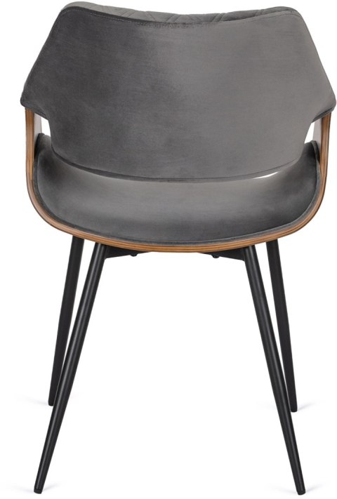 Krzesło DAKOTA Szare/Orzech Welurowe