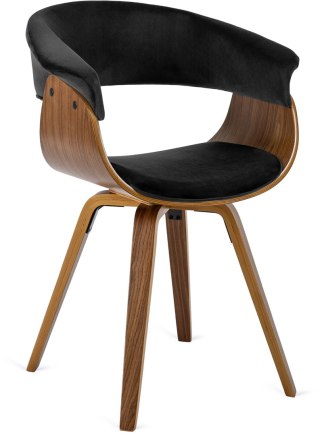 Krzesło OHIO 2 Welurowe Czarne Sklejka Gięta