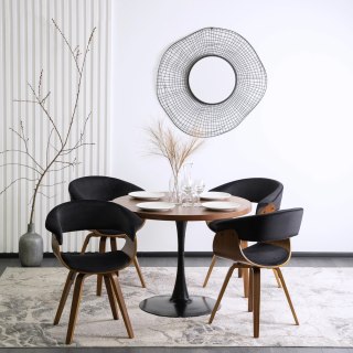 Krzesło OHIO 2 Welurowe Czarne Sklejka Gięta