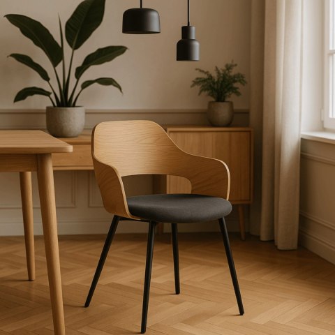 Krzesło ORBI Dąb Złoty/Czarne