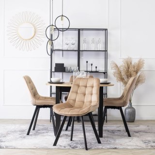 Krzesło RICK Beżowe Welurowe