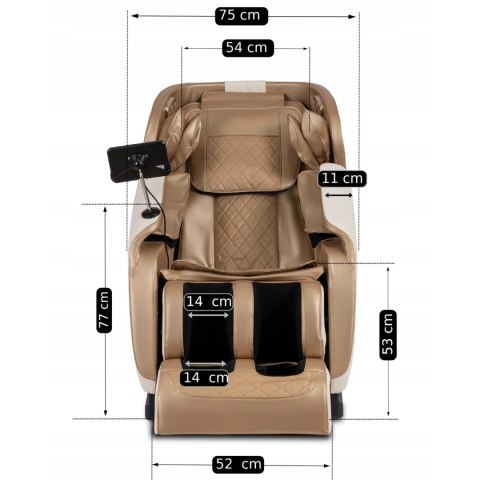 Fotel Masujący VX MAX Beżowy Ekoskóra