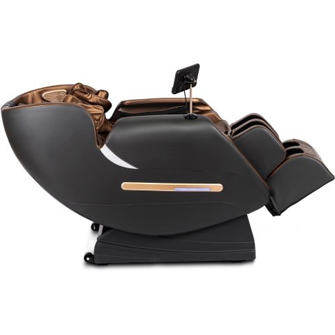Fotel Masujący VX MAX Wypoczynkowy Relaksacyjny Brązowy Ekoskóra Nowoczesny