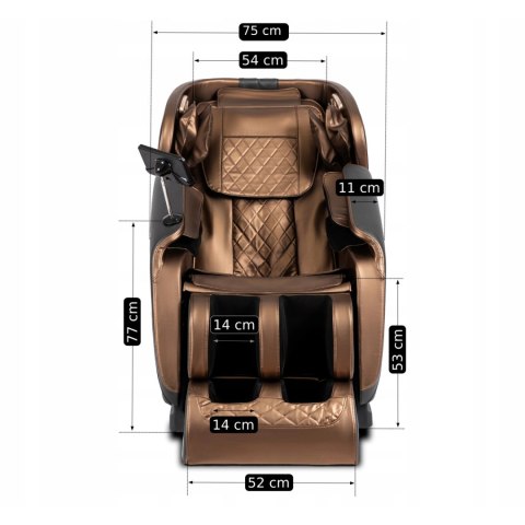 Fotel Masujący VX MAX Wypoczynkowy Relaksacyjny Brązowy Ekoskóra Nowoczesny