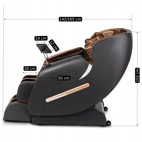 Fotel Masujący VX MAX Wypoczynkowy Relaksacyjny Brązowy Ekoskóra Nowoczesny