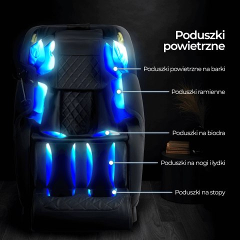 Fotel Masujący VX MAX Wypoczynkowy Relaksacyjny Czarny Ekoskóra Nowoczesny