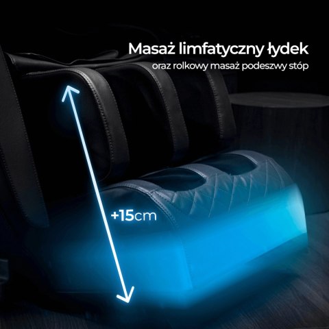 Fotel Masujący VX MAX Wypoczynkowy Relaksacyjny Czarny Ekoskóra Nowoczesny