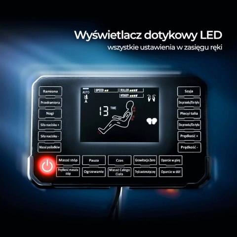 Fotel Masujący VX MAX Wypoczynkowy Relaksacyjny Czarny Ekoskóra Nowoczesny