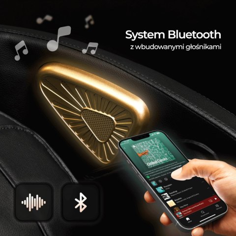 Fotel Masujący VX MAX Wypoczynkowy Relaksacyjny Czarny Ekoskóra Nowoczesny