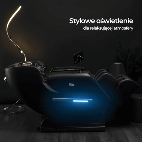 Fotel Masujący VX MAX Wypoczynkowy Relaksacyjny Czarny Ekoskóra Nowoczesny