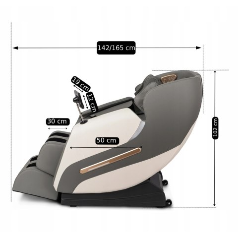 Fotel Masujący VX MAX Wypoczynkowy Relaksacyjny Szary Ekoskóra Nowoczesny