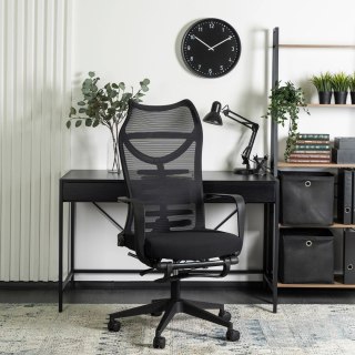 Fotel Biurowy Ergonomiczny Obrotowy z Podnóżkiem ACTON Czarny