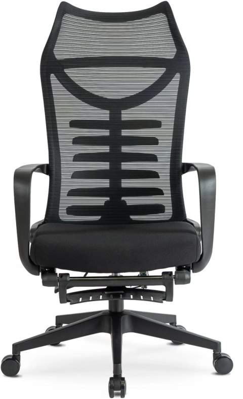 Fotel Biurowy Ergonomiczny Obrotowy z Podnóżkiem ACTON Czarny