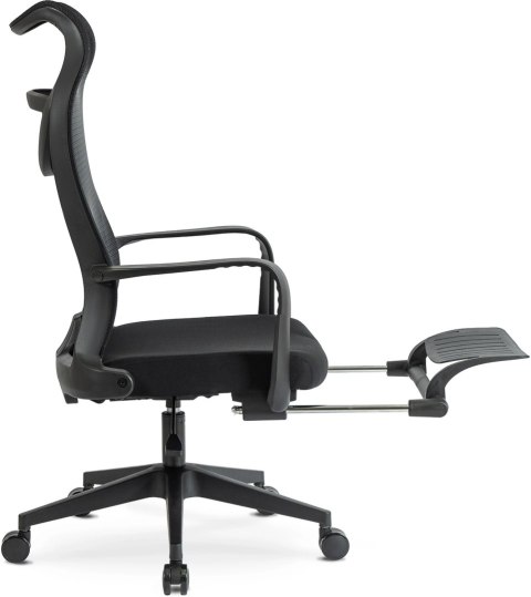 Fotel Biurowy Ergonomiczny Obrotowy z Podnóżkiem ACTON Czarny