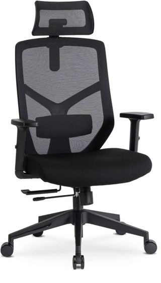 Fotel Biurowy Ergonomiczny Obrotowy BENTO Czarny Nowoczesny