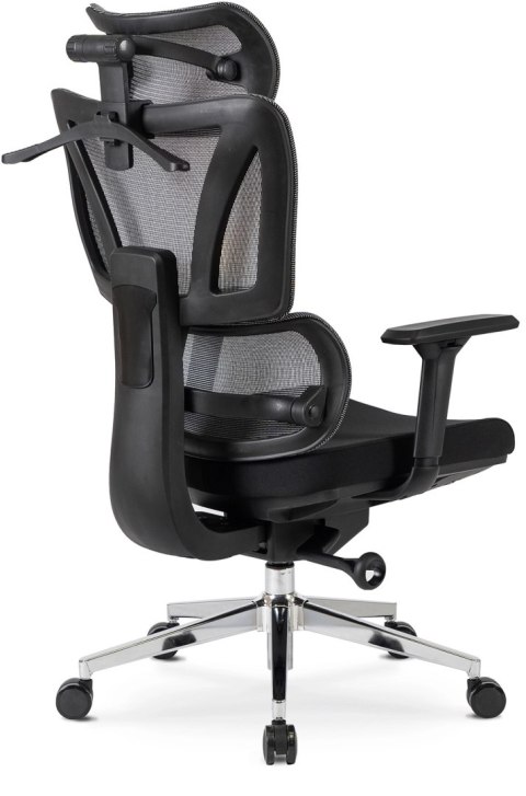 Fotel Obrotowy DELSIN Ergonomiczny Czarny Z Podnóżkiem