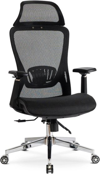 Fotel Biurowy Ergonomiczny Obrotowy LITOS Czarny Nowoczesny