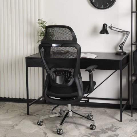 Fotel Biurowy Ergonomiczny Obrotowy LITOS Czarny Nowoczesny