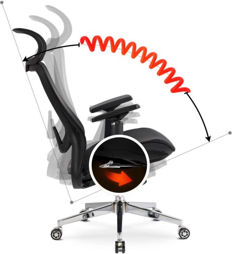 Fotel Biurowy Ergonomiczny Obrotowy LITOS Czarny Nowoczesny