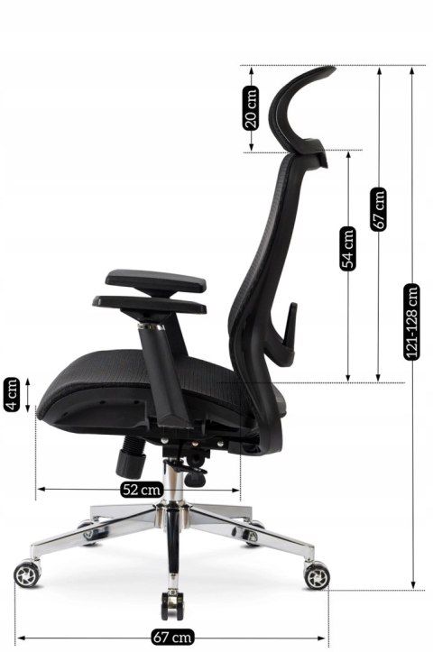 Fotel Biurowy Ergonomiczny Obrotowy LITOS Czarny Nowoczesny