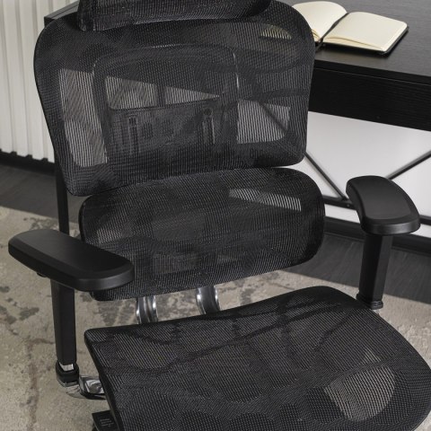 Fotel Biurowy Ergonomiczny Obrotowy NINO Czarny Nowoczesny