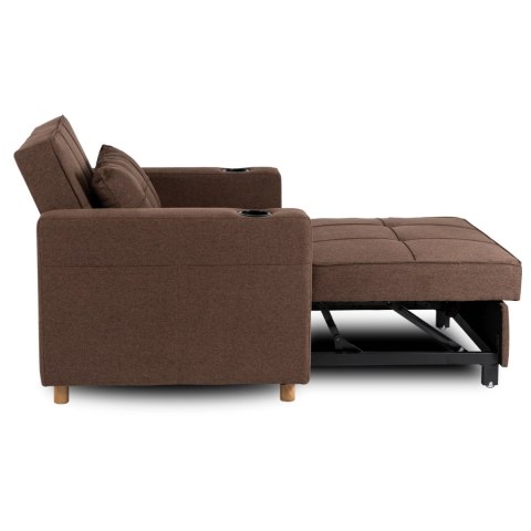 Fotel do Spania SOLOR Rozkładany Amerykanka Brązowy Nowoczesny