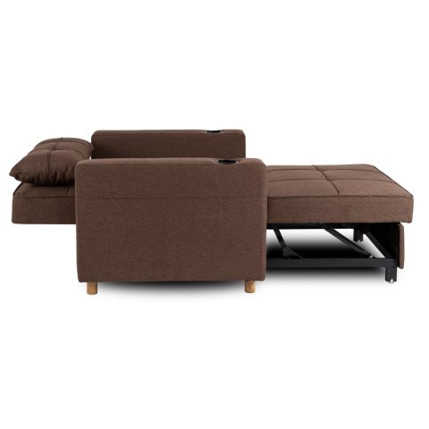 Fotel do Spania SOLOR Rozkładany Amerykanka Brązowy Nowoczesny