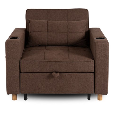 Fotel do Spania SOLOR Rozkładany Amerykanka Brązowy Nowoczesny