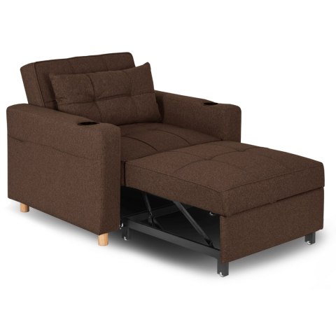 Fotel do Spania SOLOR Rozkładany Amerykanka Brązowy Nowoczesny