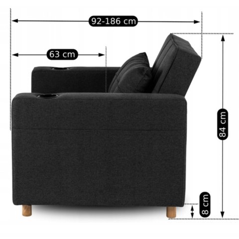 Fotel Rozkładany SOLOR Czarny