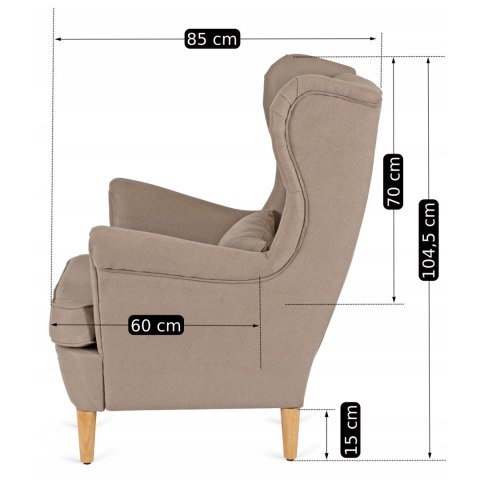 Fotel Wypoczynkowy EVAN 2 z Podnóżkiem Beżowy