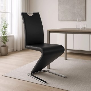 Krzesło GAMIS Czarne Ekoskóra