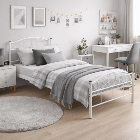Łóżko Metalowe GRIFFIN 90x200 Białe