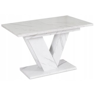 Stół CLARK Rozkładany 120-160 cm Biały Marmur