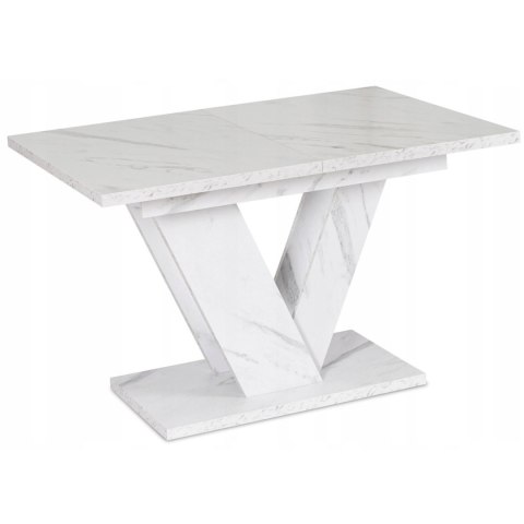Stół CLARK Rozkładany 120-160 cm Biały Marmur