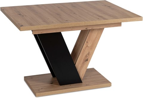Stół CLARK Rozkładany 120-160 cm Dąb Artisan/Czarny