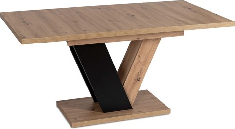 Stół CLARK Rozkładany 120-160 cm Dąb Artisan/Czarny