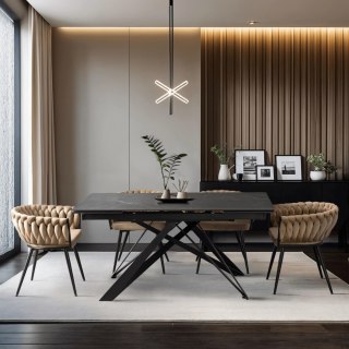 Stół MAXIME Ceramiczny Rozkładany 160-240 cm Czarny Marmur