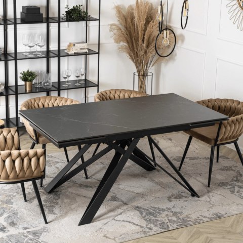 Stół MAXIME Ceramiczny Rozkładany 160-240 cm Czarny Marmur