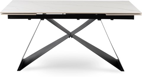 Stół VICTOR Ceramiczny Rozkładany 160-240 cm Biały Marmur/Czarny