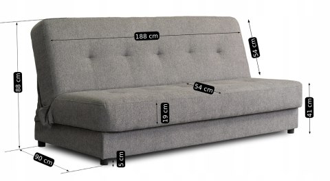 Wersalka Rozkładana ARUBA Szara