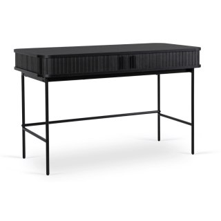 Biurko Rozsuwane TRISH 120 cm Czarne Ryflowane Nowoczesne Loft